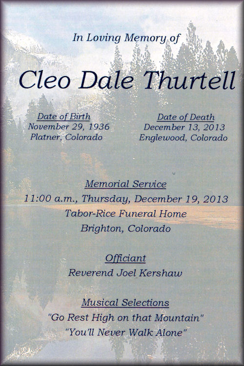 C Dale Thurtell In Loving Memory