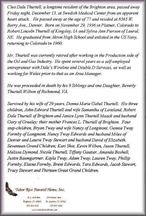 C Dale Thurtell Obituary