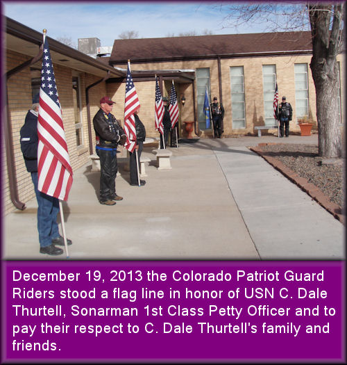 Patriot Guard Flag Line Honoring C. Dale Thurtell